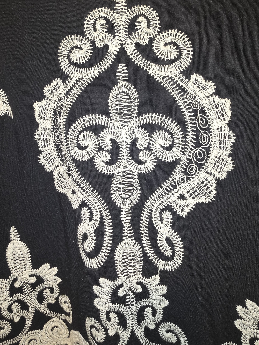Black Tunic with Cream Lace Embroidery - Women - Picture 7 of 14